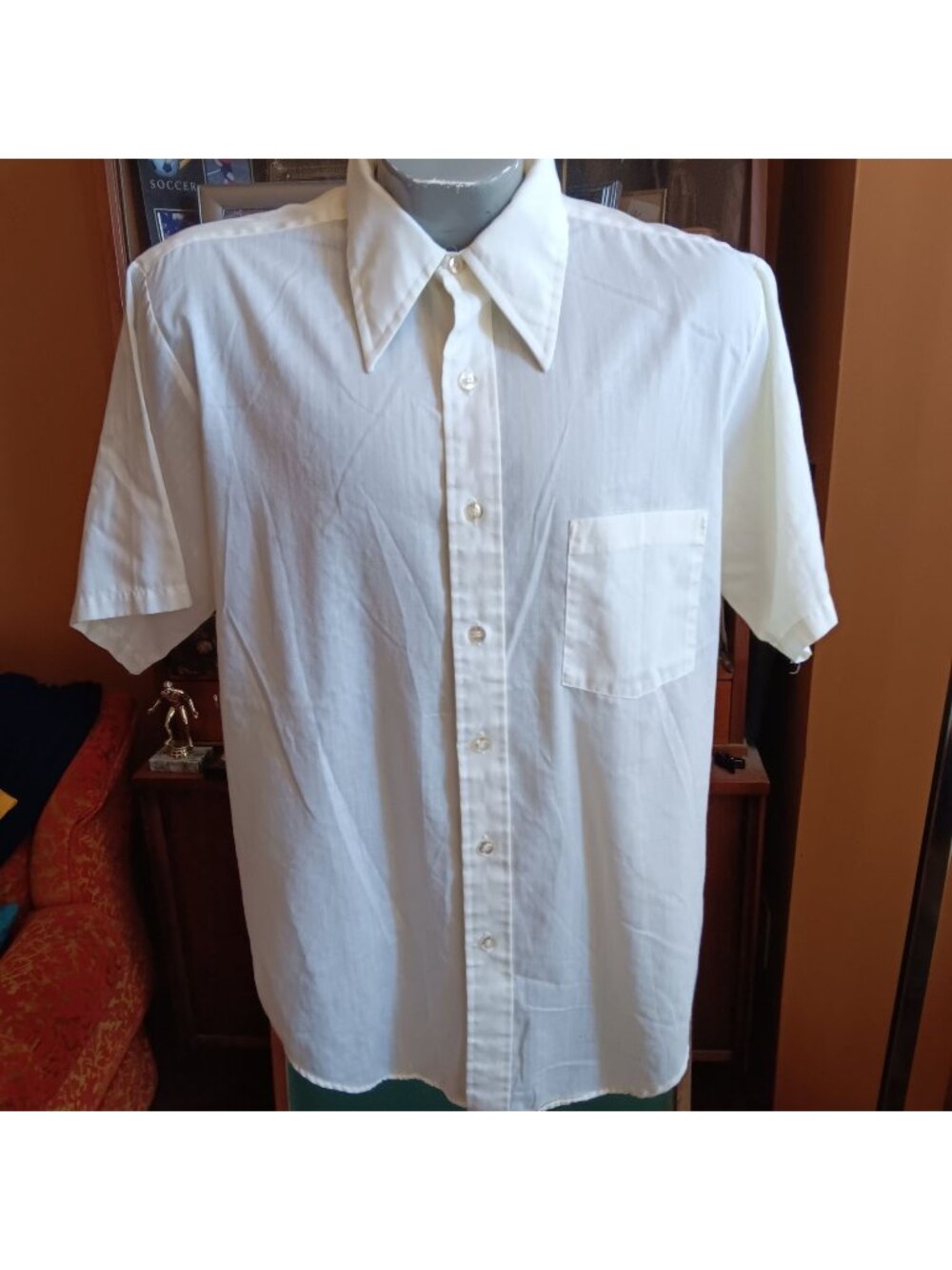 Buttery Vintage Large 16.5 Men's Dress Shirt Towncraft Pale Yellow Car Salesman